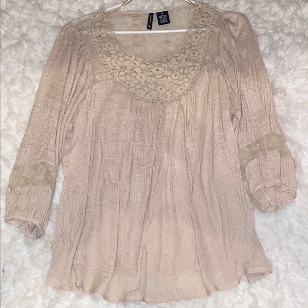 Cute Tan blouse.beautiful with a comfortable fit